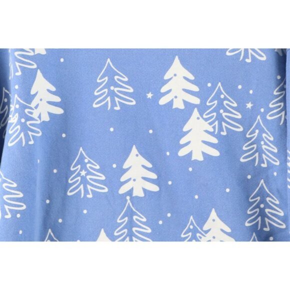 Vintage 90s Michigan Rag Co Womens Large Christmas Tree Print Sweatshirt Blue - Picture 4 of 9
